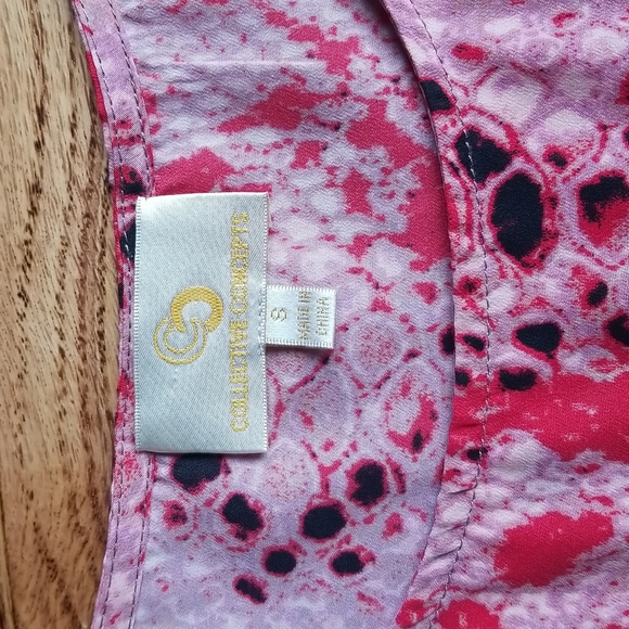 (S) Collective Concepts Red Snakeskin Print Tank Top Lightweight Business Casual - Picture 3 of 7